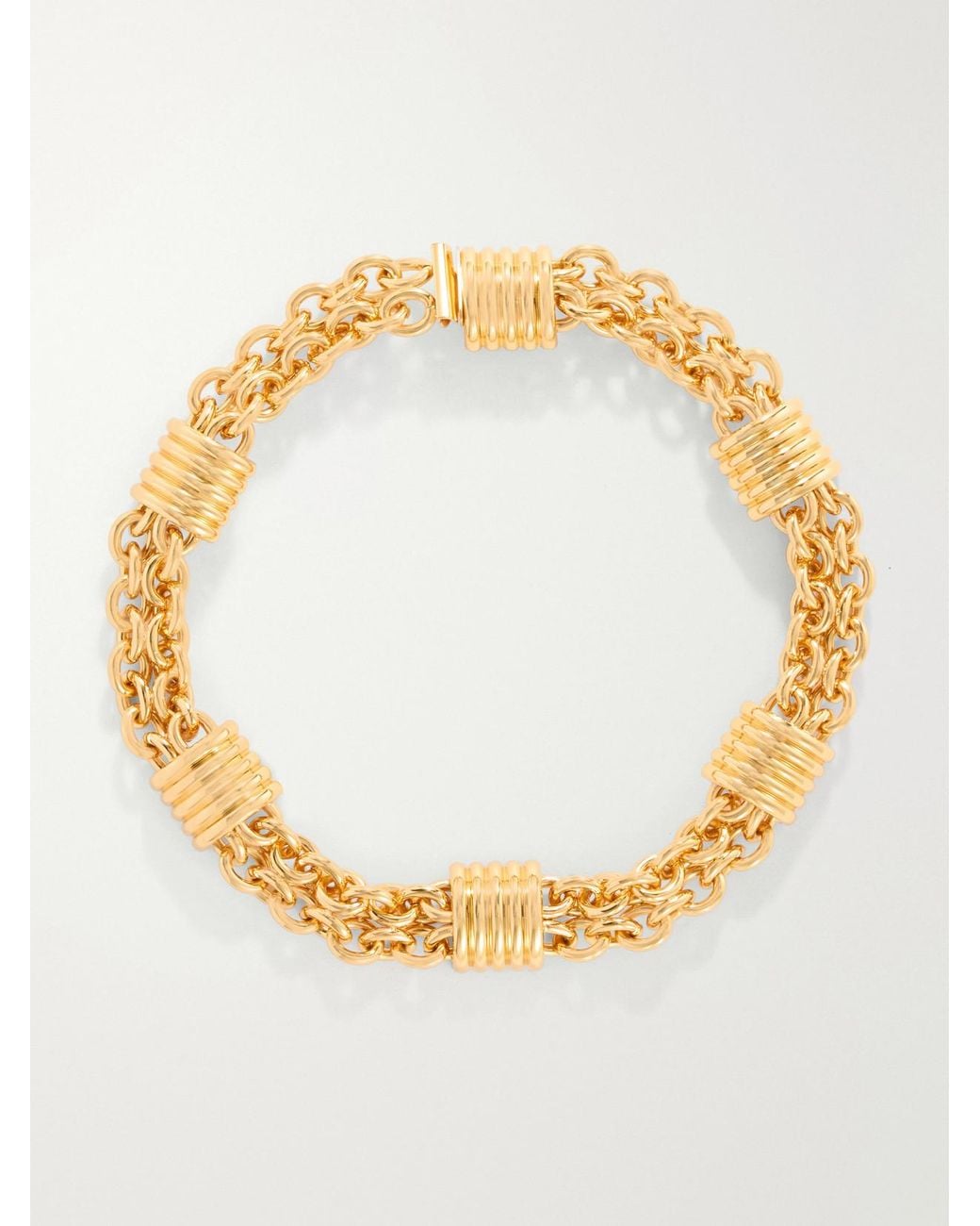 DEHANCHE Metallic Hollyhock-Plated Chain Necklace