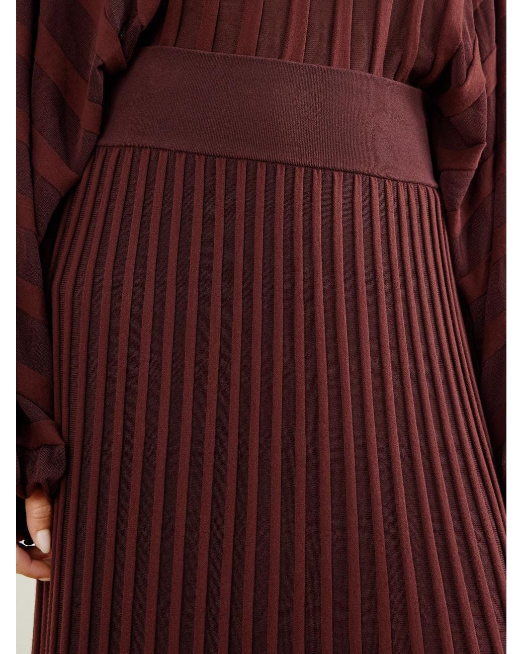 Zimmermann Purple Clash Striped Jersey Midi Skirt