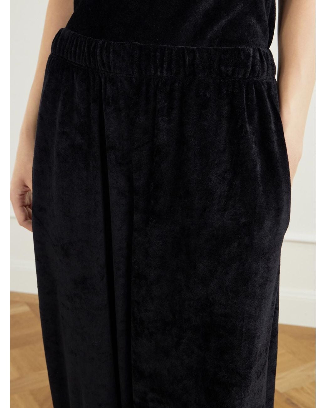 Suzie Kondi Black Paxos Velour Tapered Track Pants