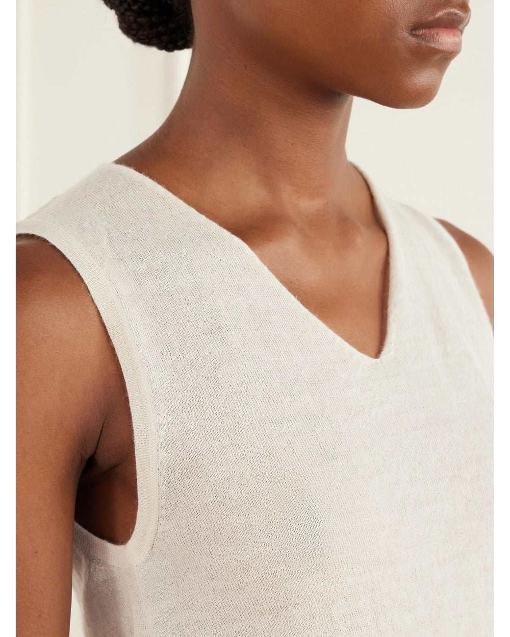 Lauren Manoogian White Alpaca And Merino Wool-Blend Tank