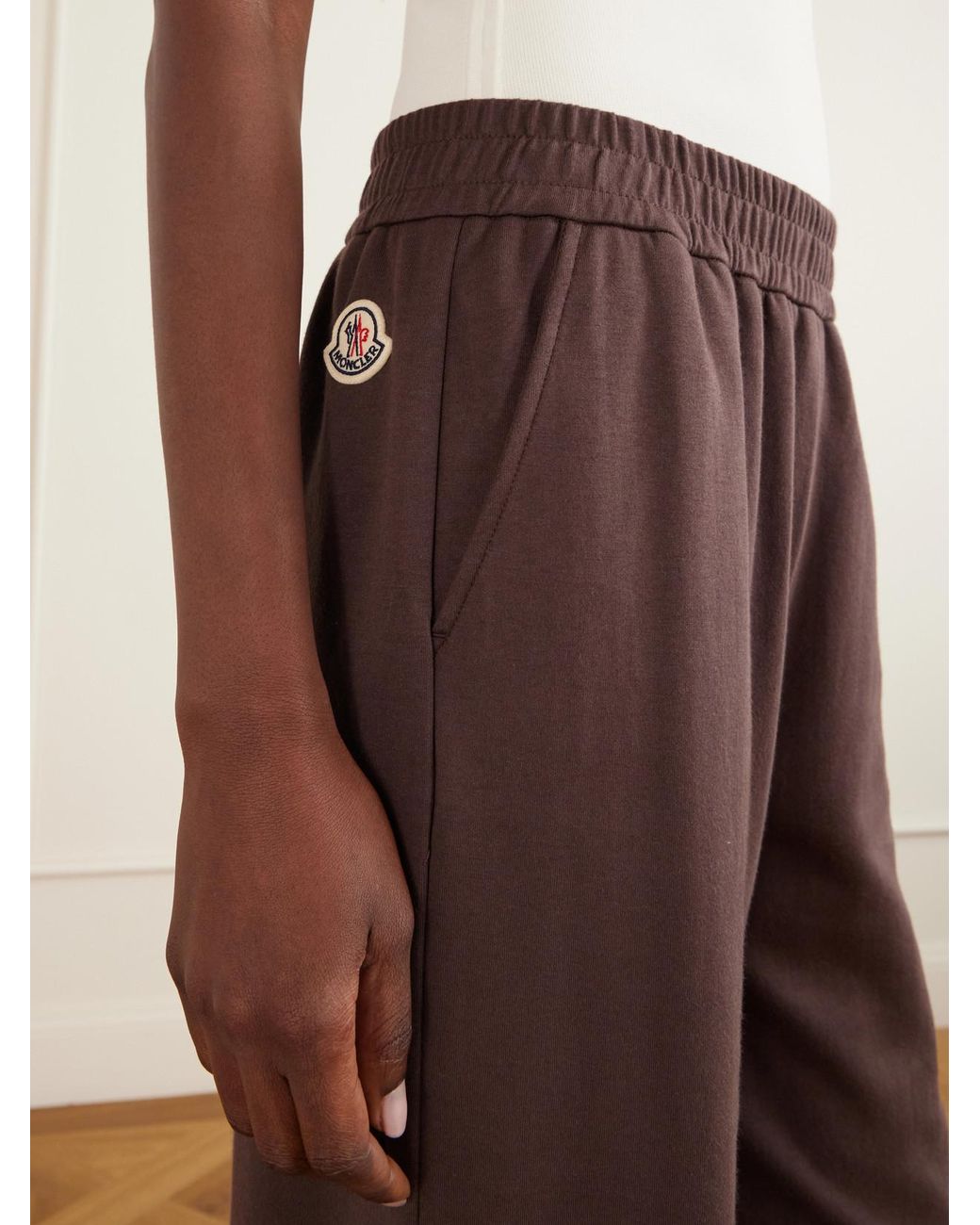 Moncler Brown Logo-Appliquéd Cotton-Blend Track Pants