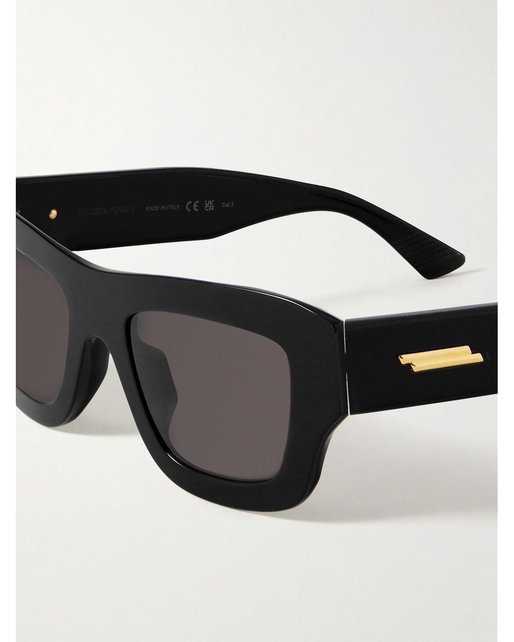 Bottega Veneta Black Square-Frame Acetate Sunglasses