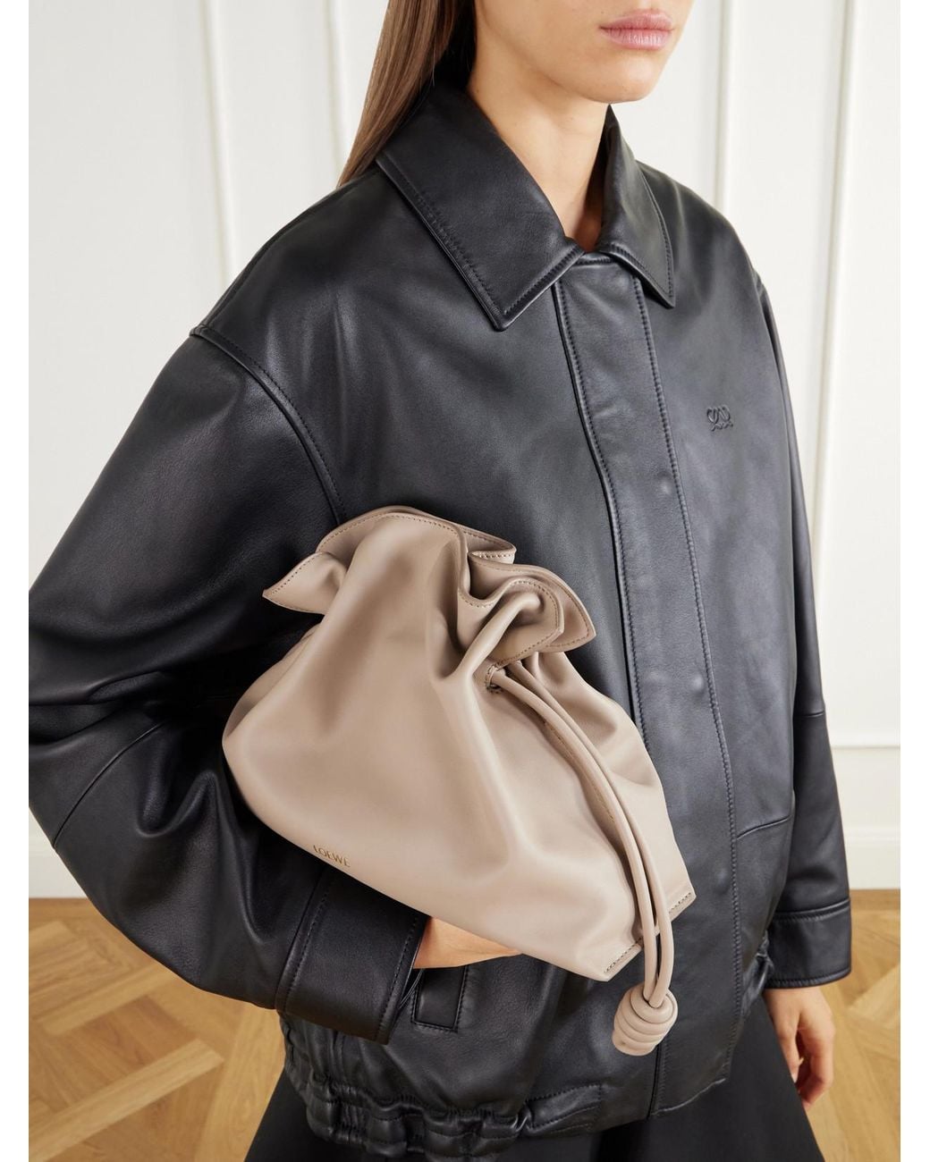 Loewe Natural Flamenco Leather Clutch