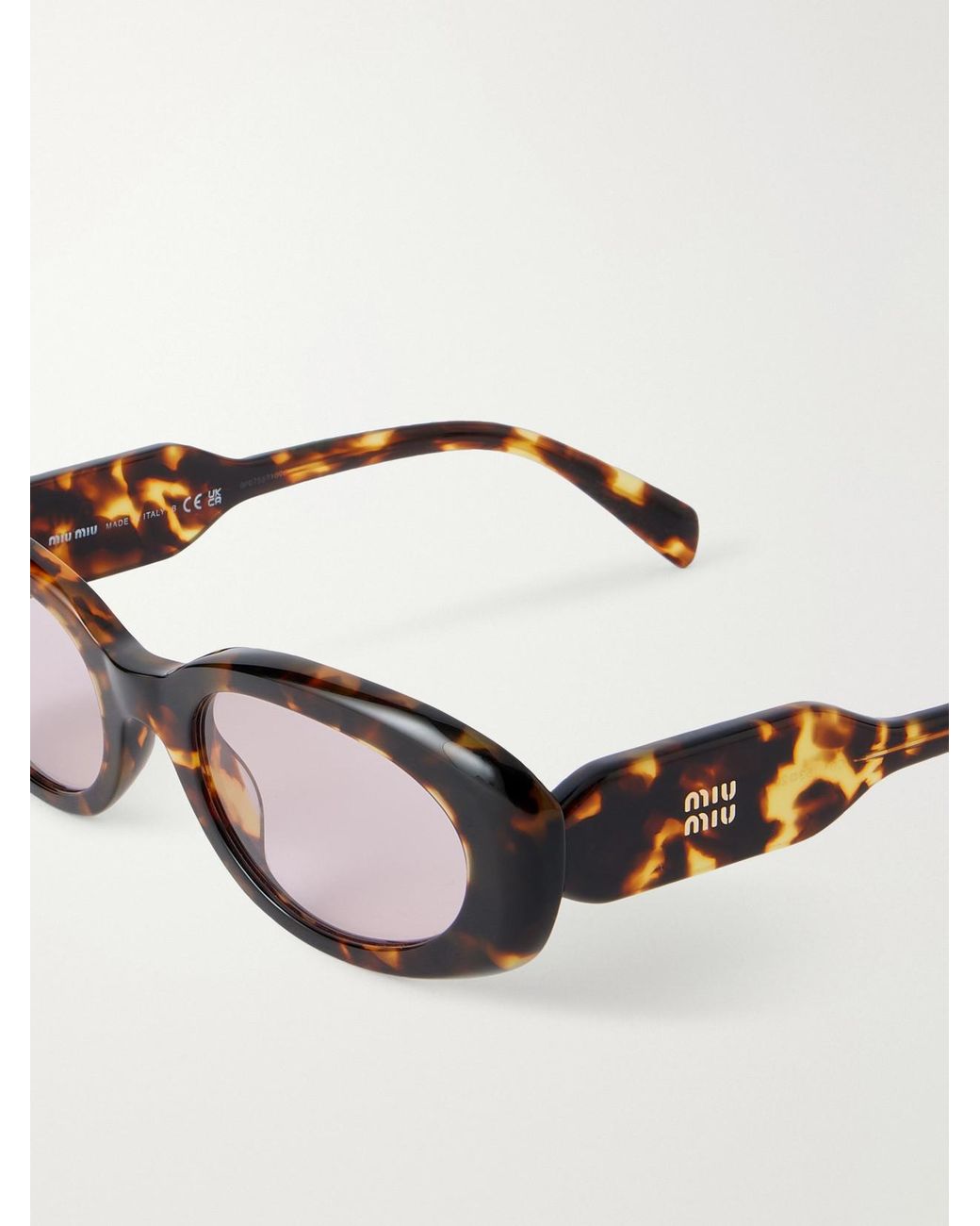 Miu Miu Multicolor Round-Frame Acetate Sunglasses