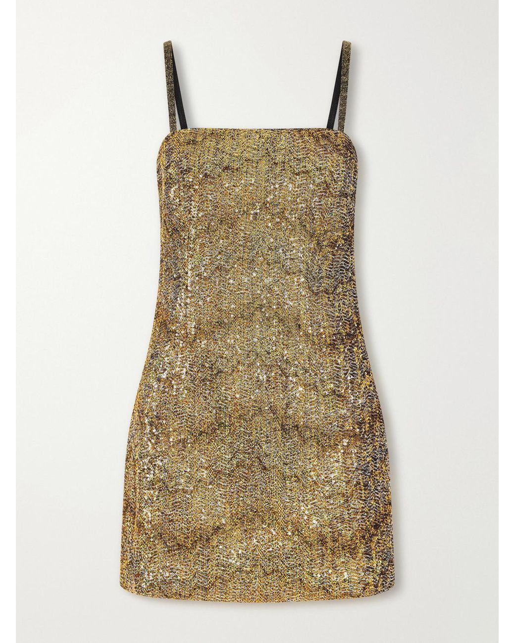 Missoni Natural Striped Metallic Crochet-Knit Mini Dress