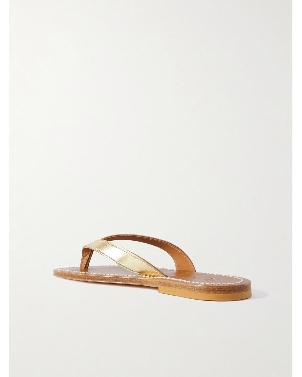 K. Jacques Natural Torino Metallic Leather Sandals
