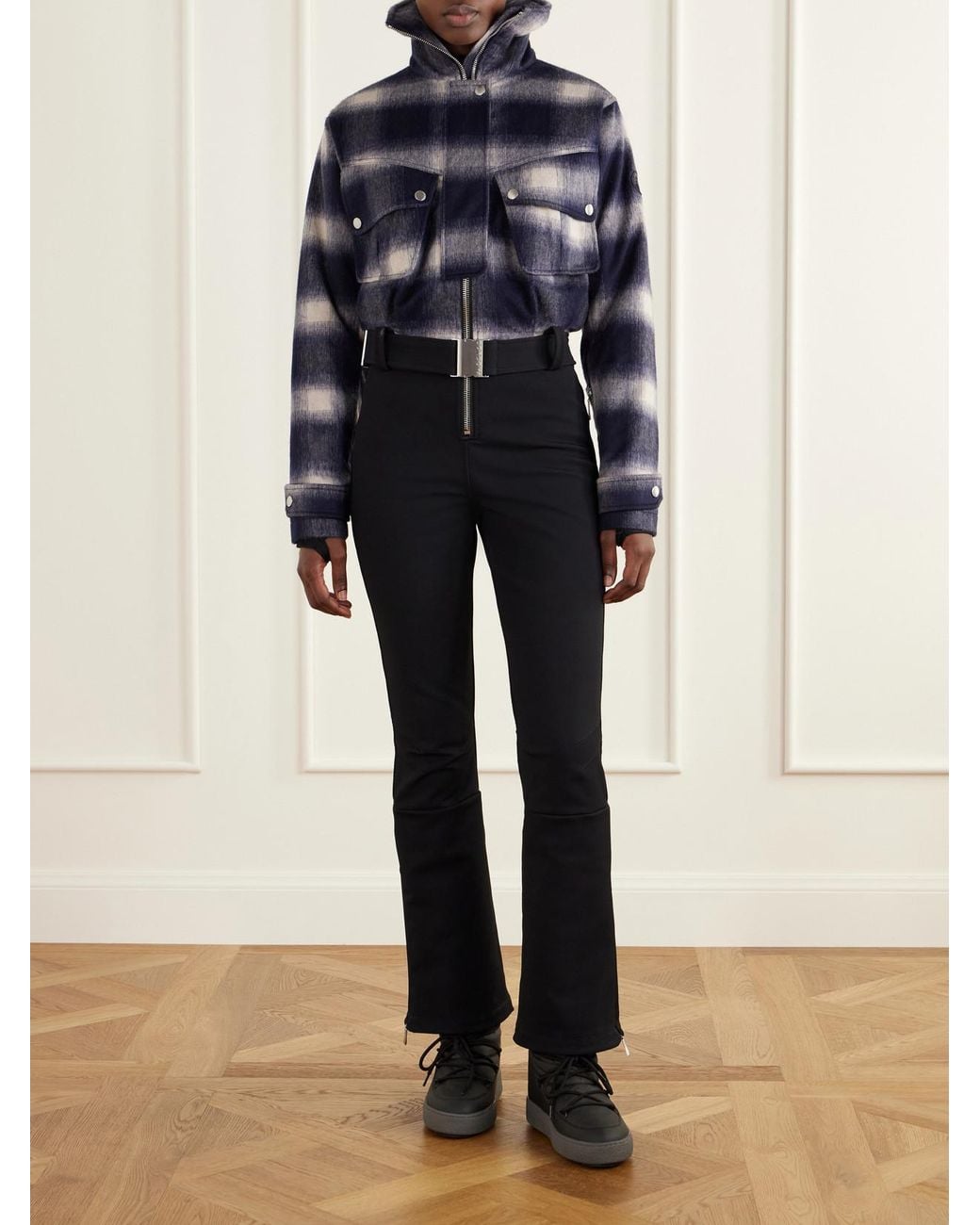 CORDOVA Blue Telluride Belted Checked Wool-Blend Ski Suit