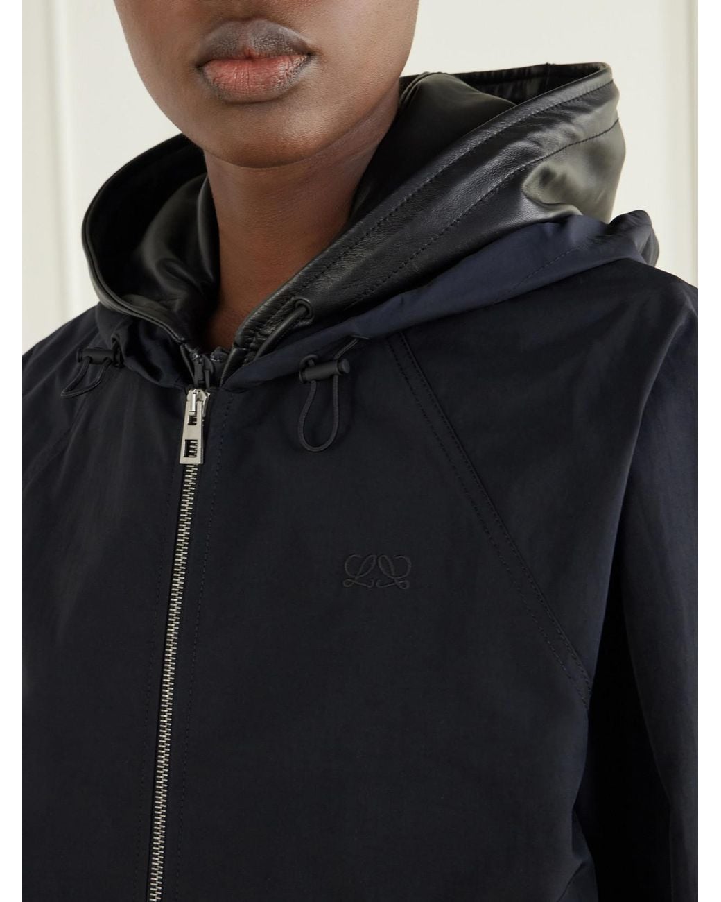 Loewe Black Cotton-Blend Shell Hooded Jacket