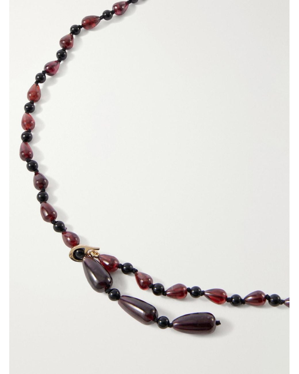 Loren Stewart Natural Sable 14-Karat Garnet And Agate Necklace