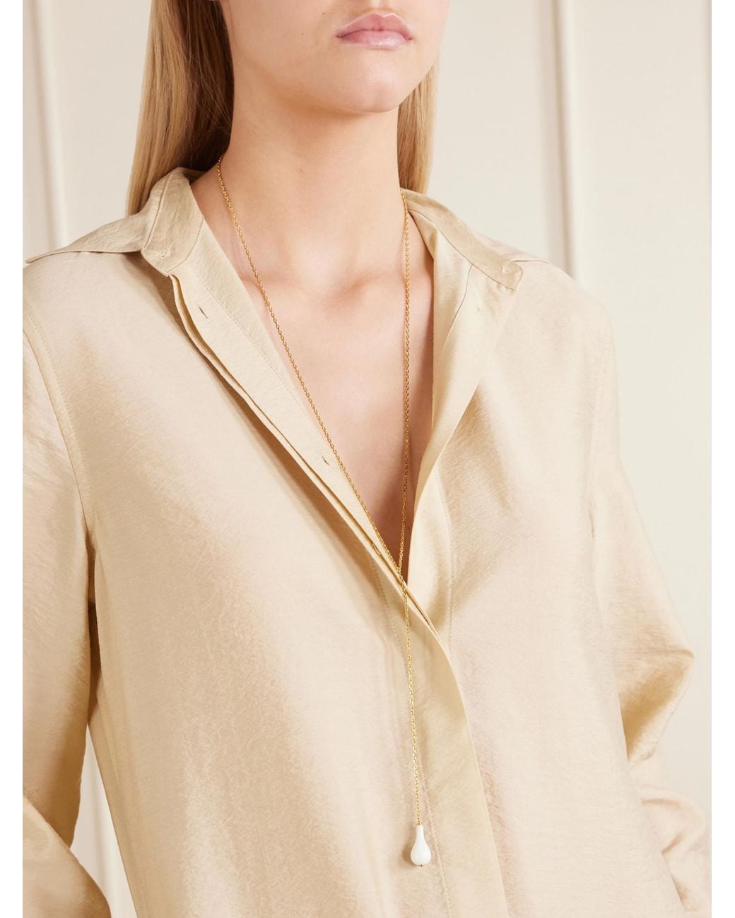 Totême White Drop Crystal-Embellished Necklace