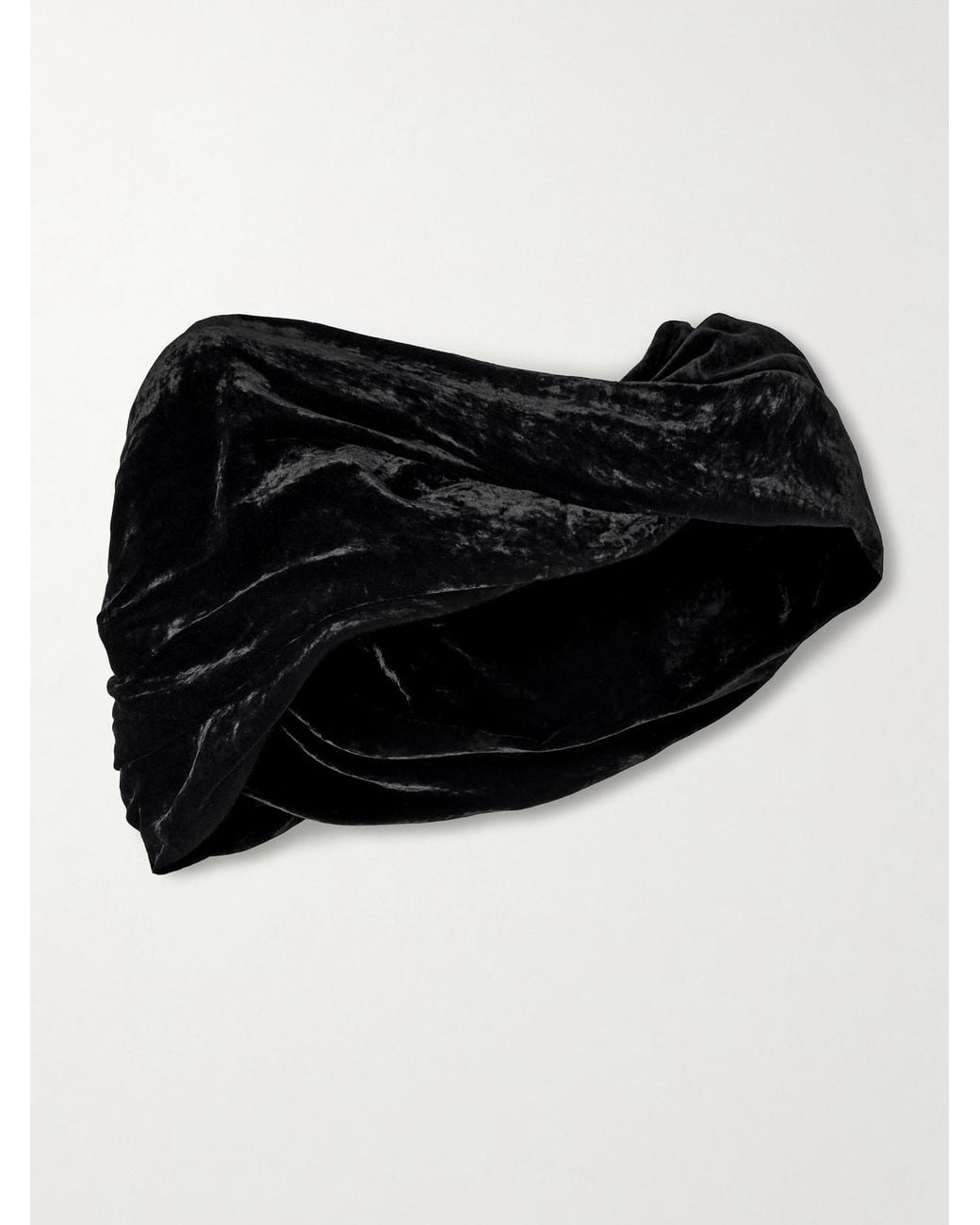Rick Owens Black Twist Donut Cropped Crushed Velvet Cape