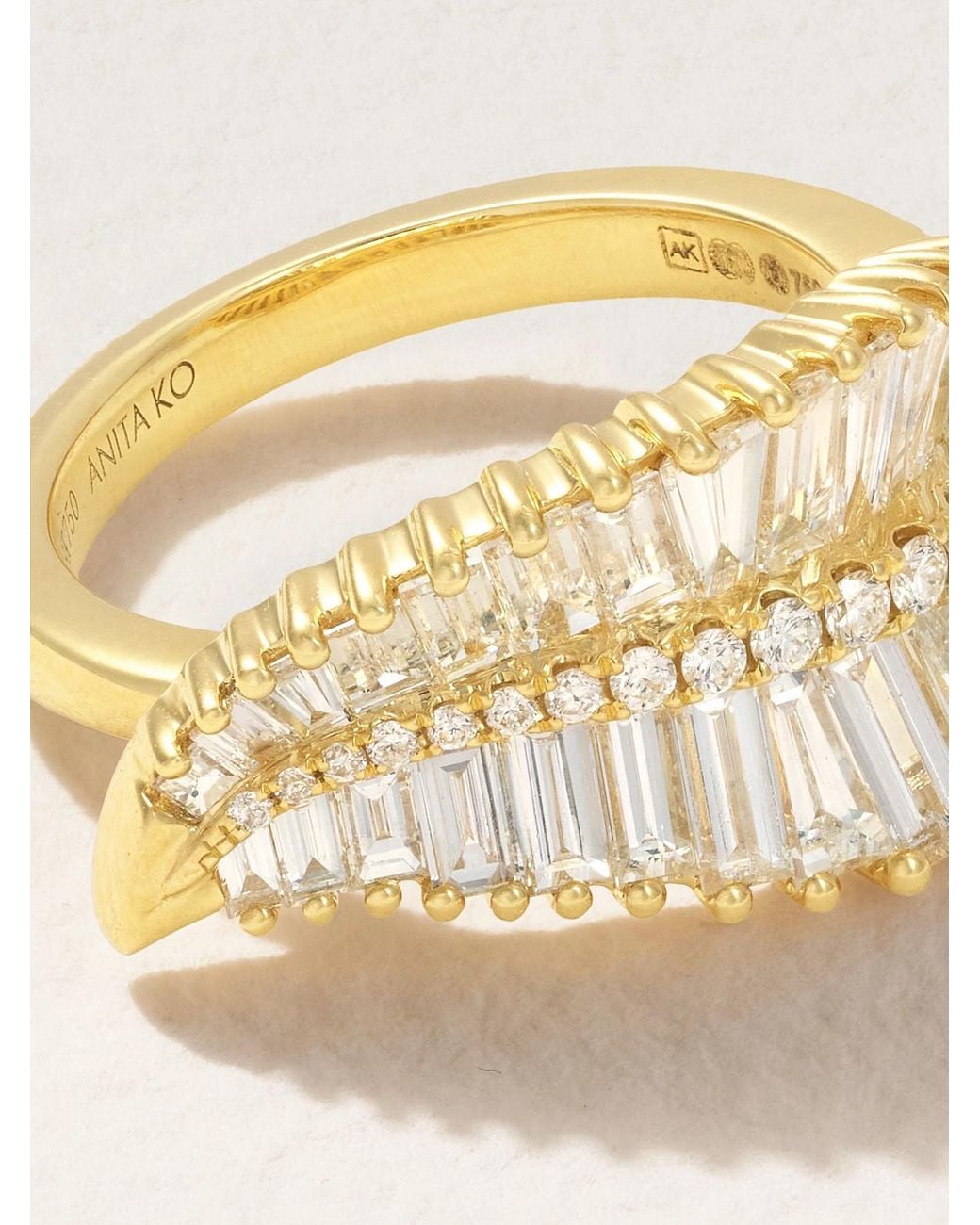 Anita Ko Natural Palm Leaf 18-Karat Diamond Ring