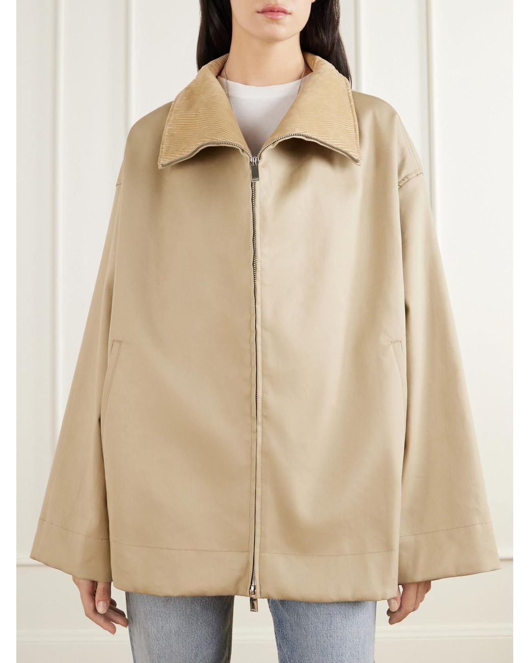 Totême Natural Zipped Country Waxed-Cotton Jacket