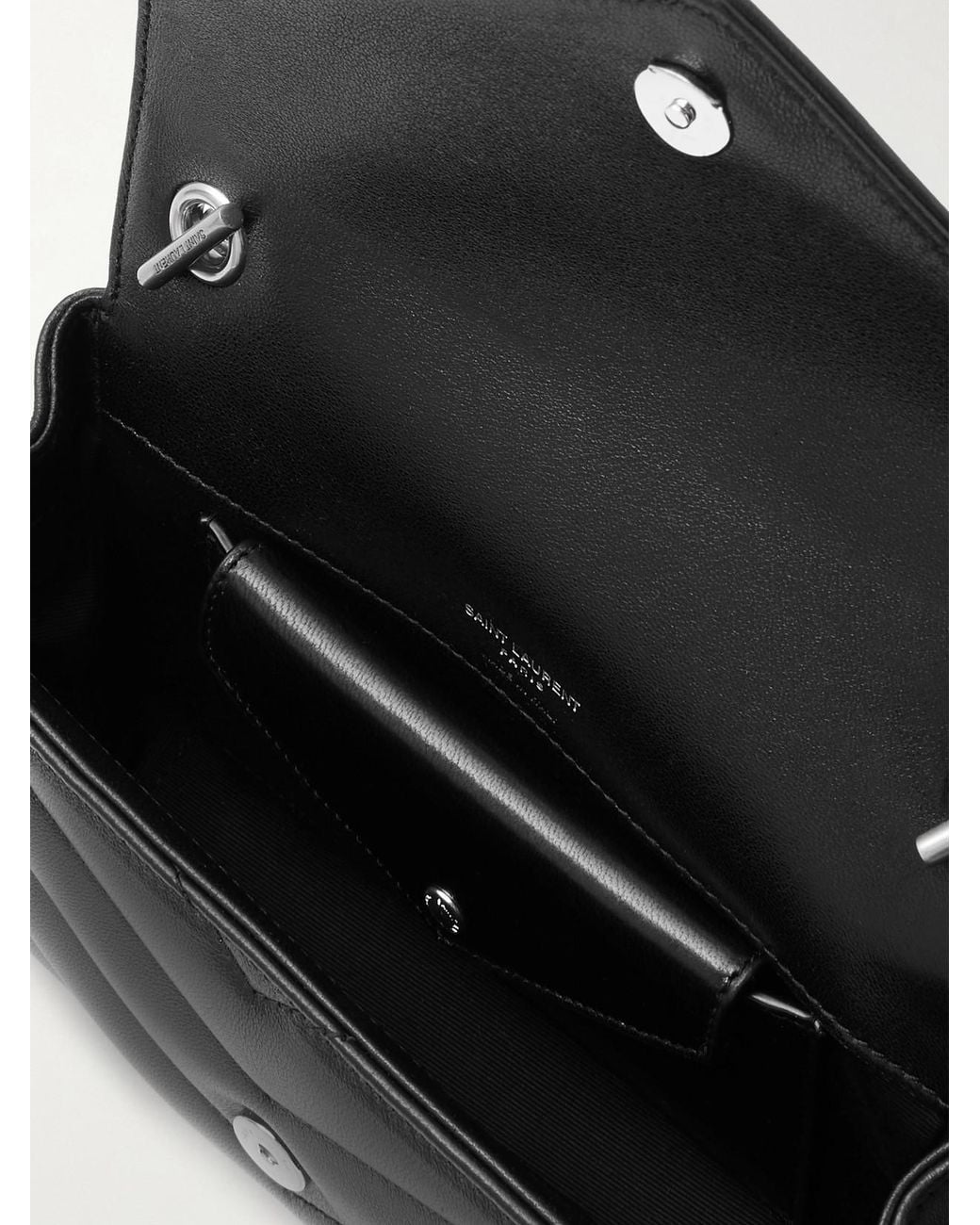 Loulou Mini Quilted Leather Shoulder Bag Saint Laurent en coloris Black