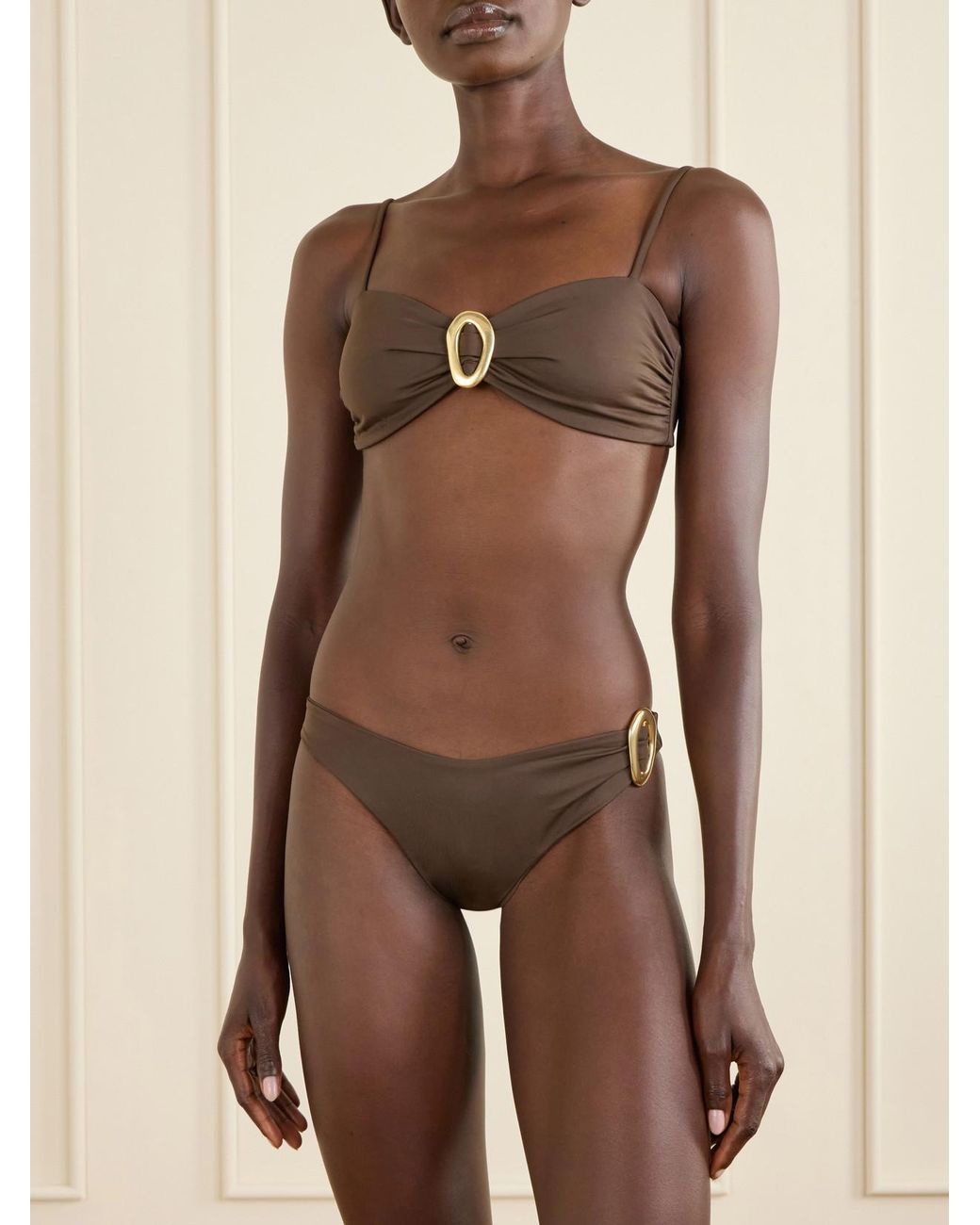 Away That Day Natural Cabo Verde Embellished Bikini Briefs