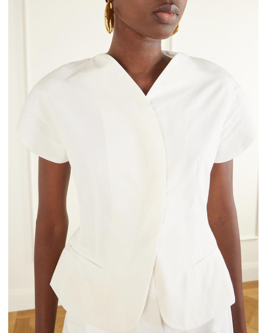Jacquemus White La Veste Ovalo Faille Blazer
