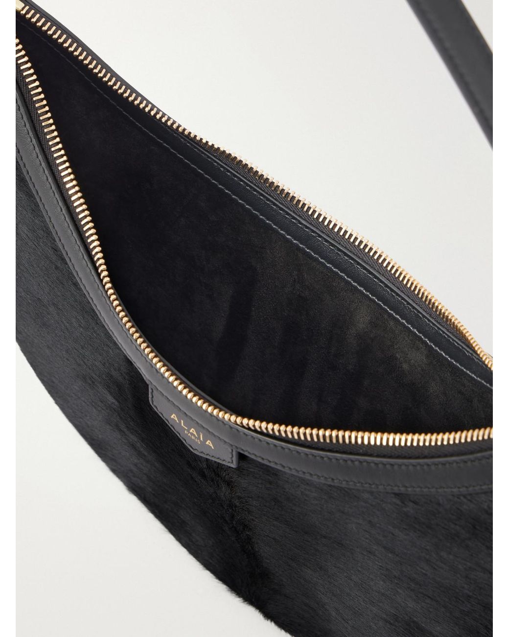 Alaïa Black Demi Lune Calf-Hair Shoulder Bag