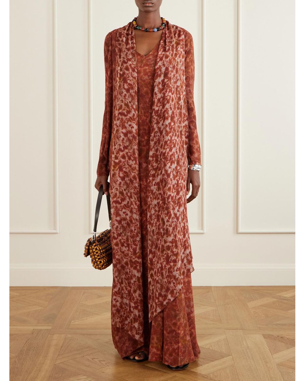 Cortana White Meena Printed Silk-Crepon Jacket