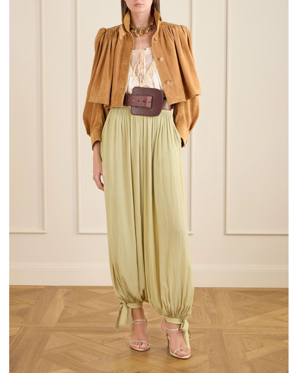 Chloé Natural Cropped Suede Jacket