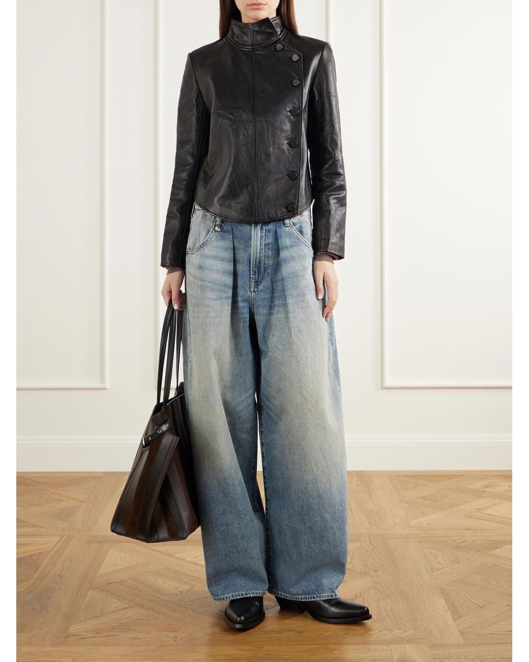 R13 Black Asymmetric Leather Jacket