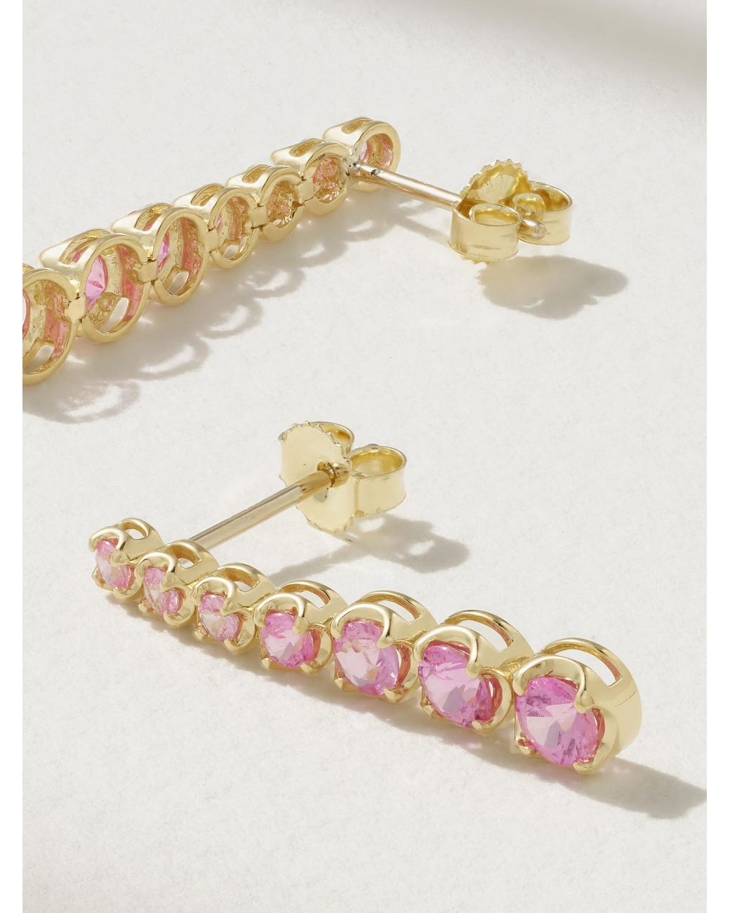 Jennifer Meyer White Small Graduated 18-Karat Sapphire Earrings