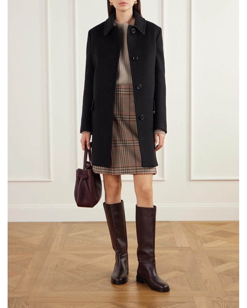 Burberry Black Gosford Wool And Cashmere-Blend Felt Coat