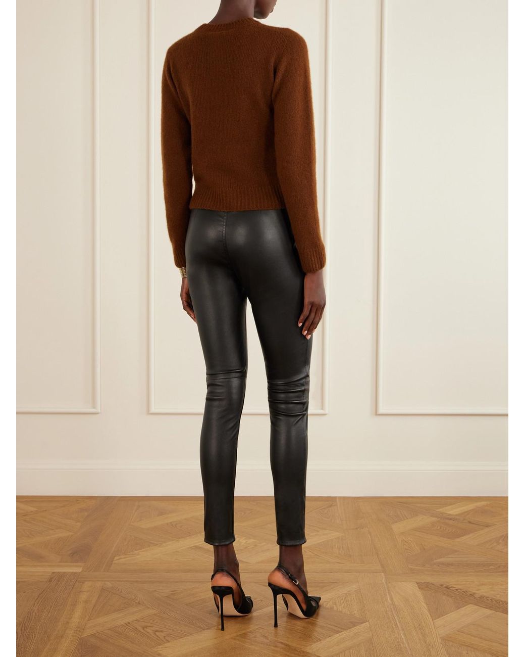 Tom Ford Brown Cropped Cashmere And Silk-Blend Sweater