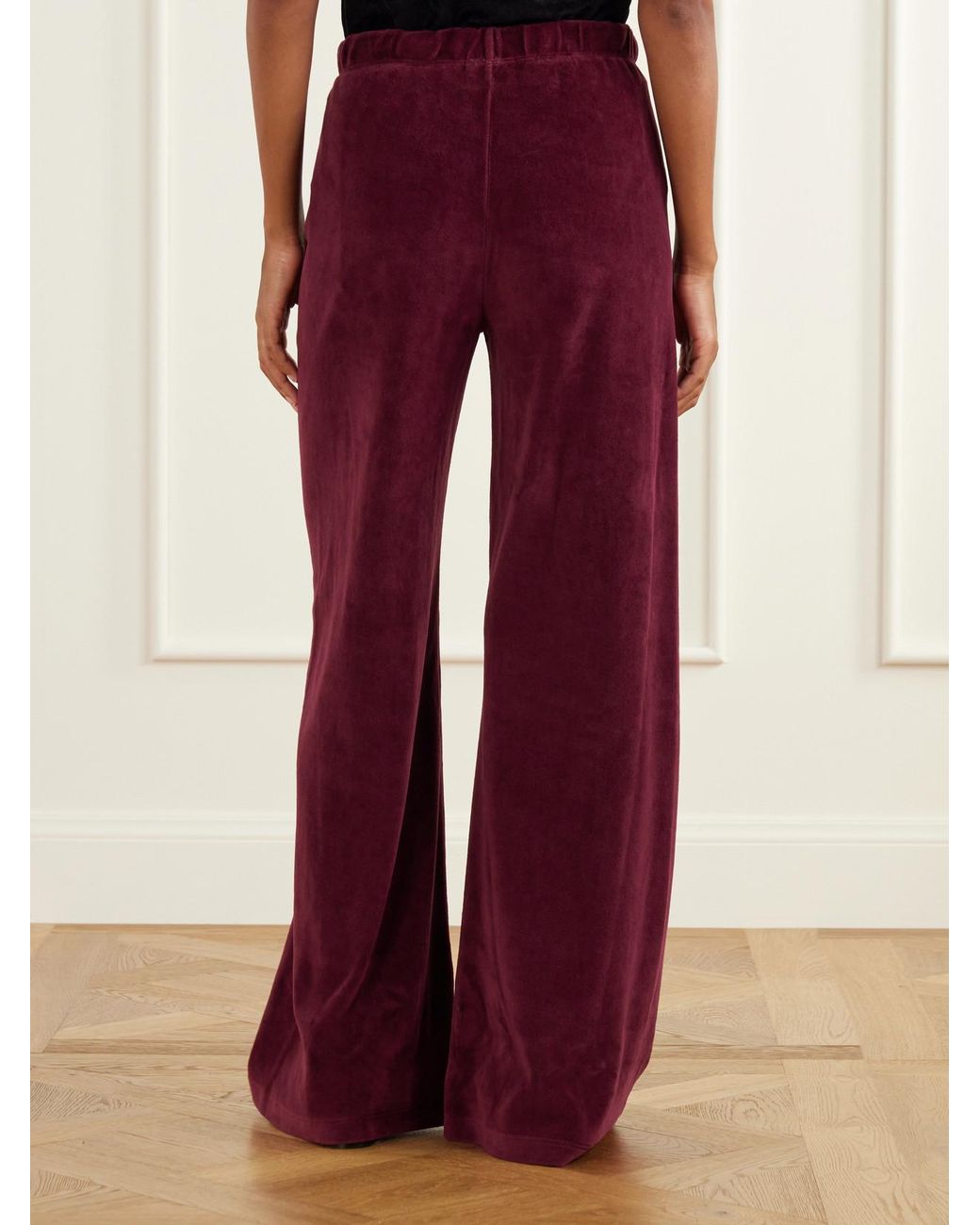 Suzie Kondi Zephyra Cotton-Blend Velour Flared Sweatpants