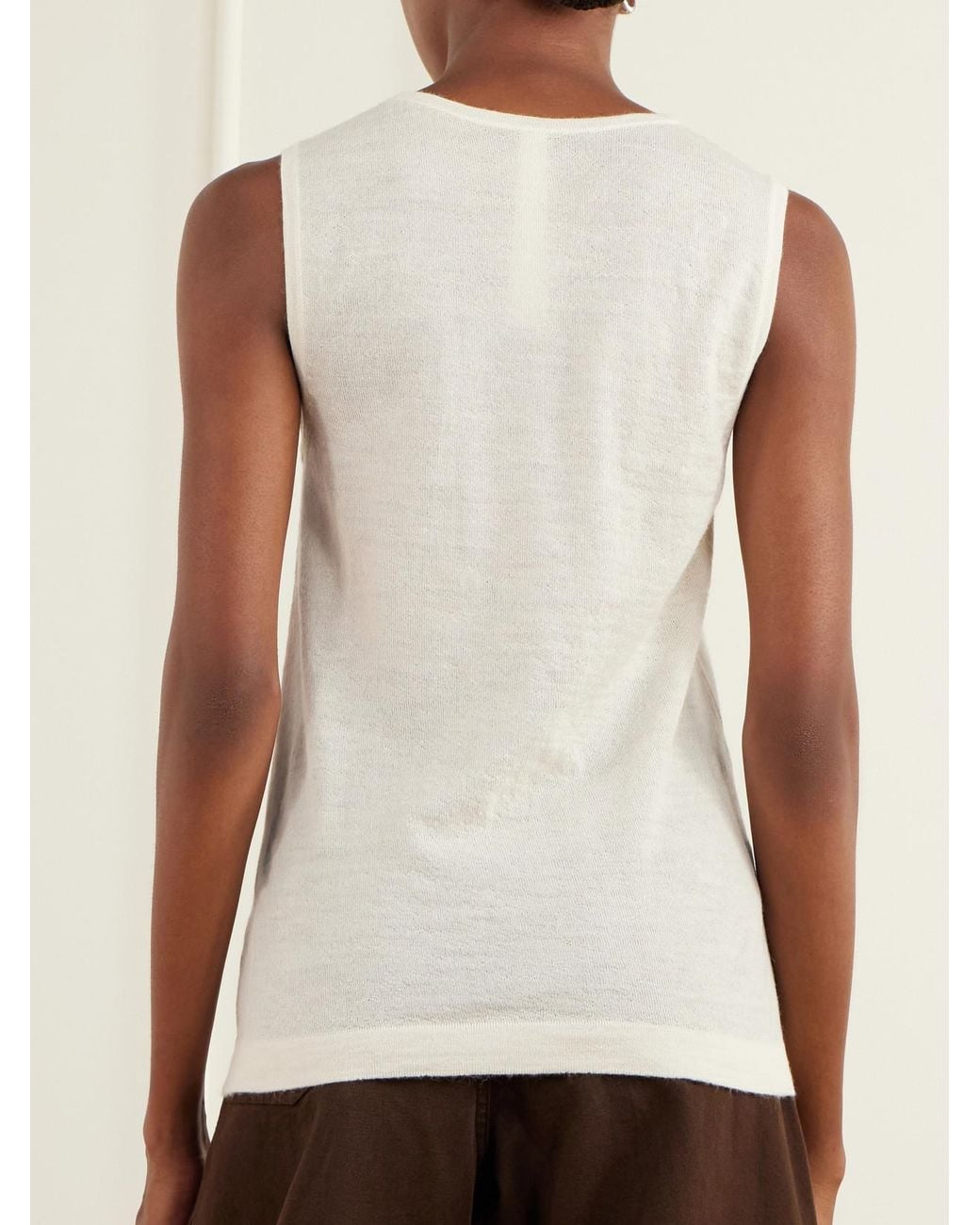 Lauren Manoogian White Alpaca And Merino Wool-Blend Tank