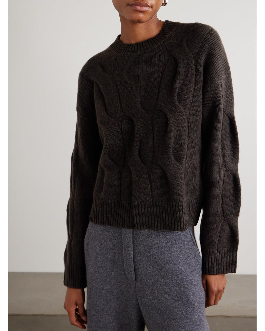 Lisa Yang Black Sammie Cable-Knit Cashmere Sweater