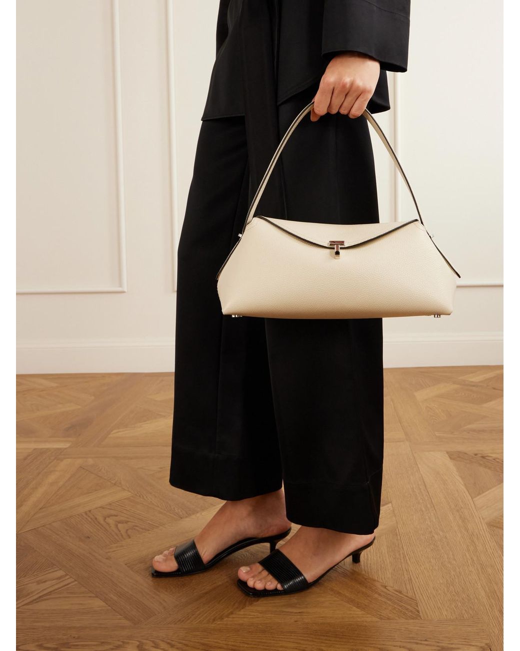 Totême Natural T-Lock Leather Shoulder Bag
