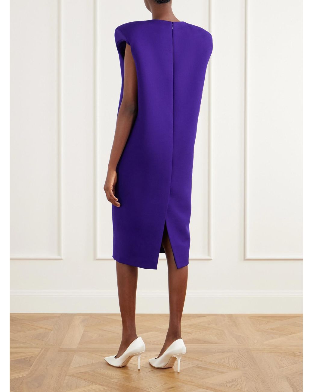 Willy Chavarria Purple Wool Midi Dress