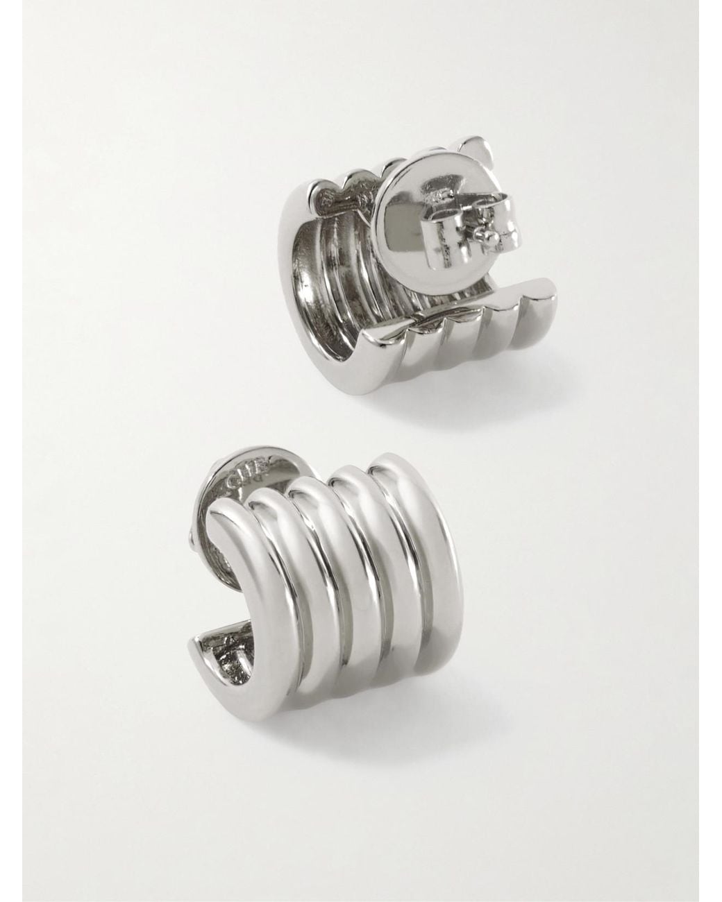 DEHANCHE White Hollyhock-Toned Earrings