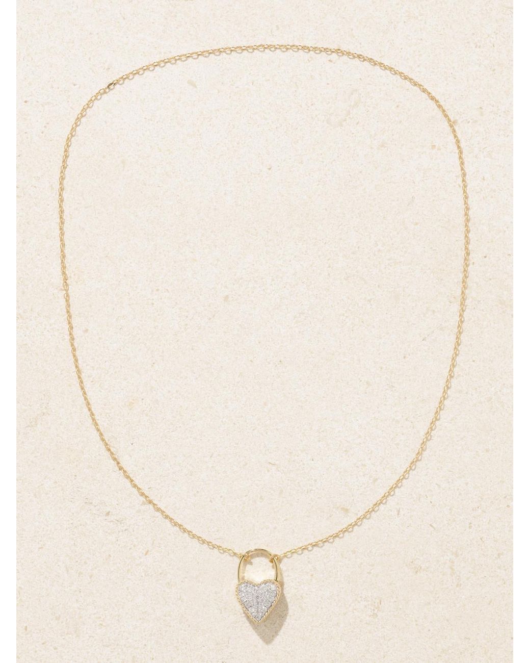 Yvonne Léon Natural Cadenas Coeur 9 And 18-Karat Diamond Necklace