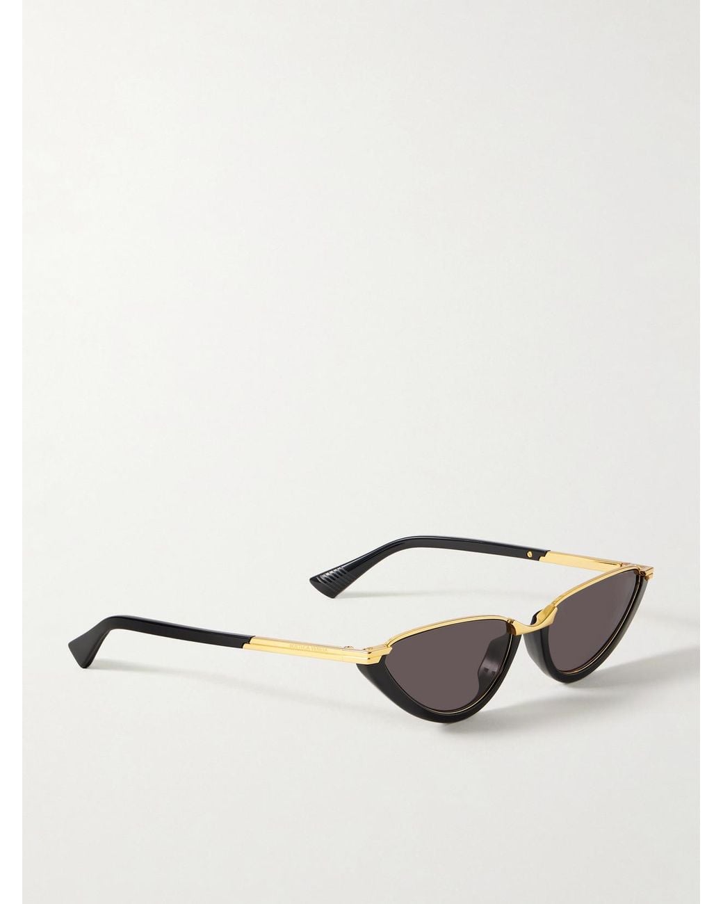 Bottega Veneta Black Cat-Eye Acetate And-Tone Sunglasses