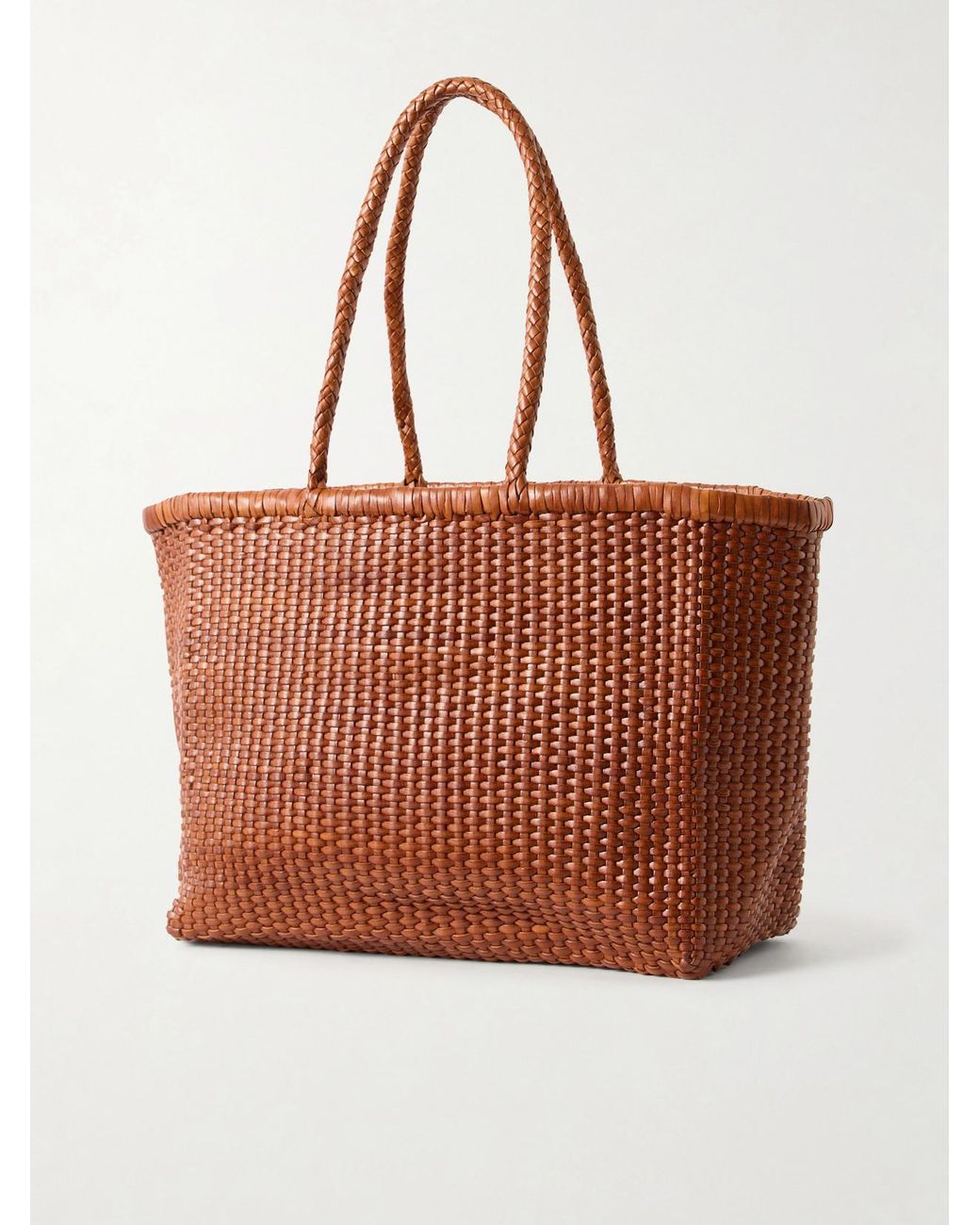 Dragon Diffusion Brown B Weave Leather Tote
