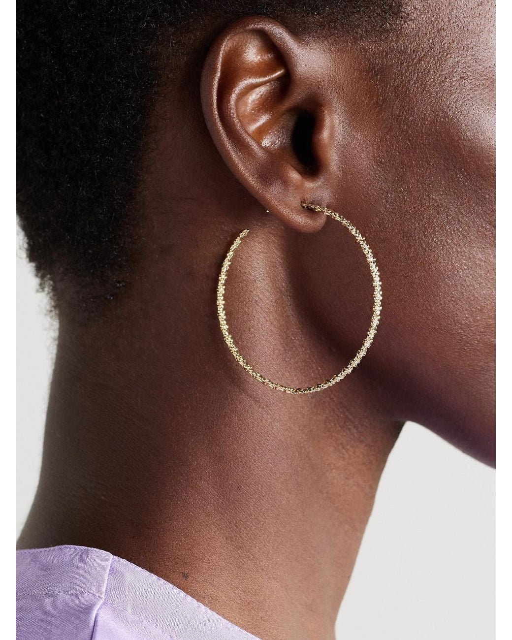 Sydney Evan Natural Tiny Daisy 14-Karat Diamond Hoop Earrings