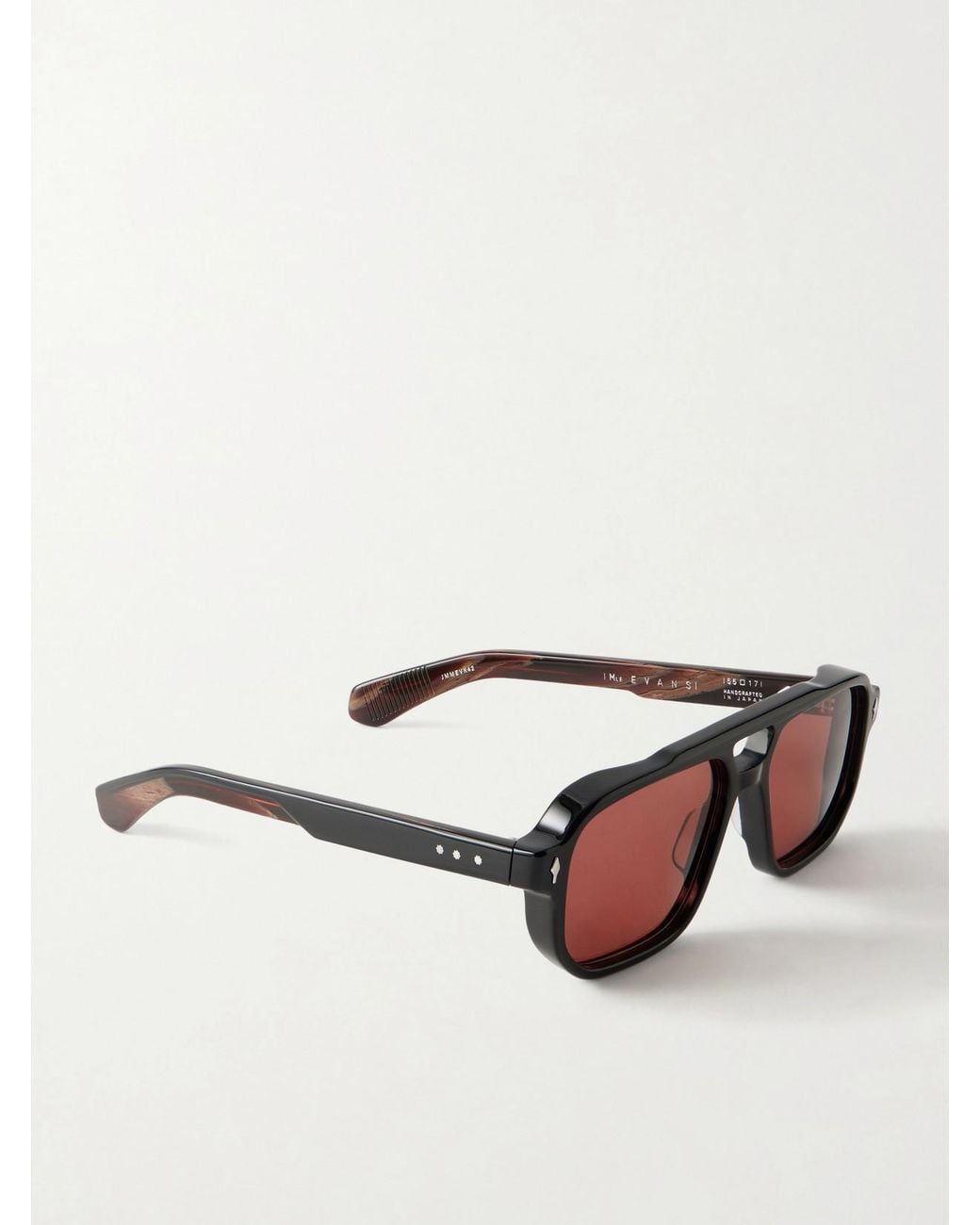 Jacques Marie Mage Black Evans Aviator-Style Acetate Sunglasses