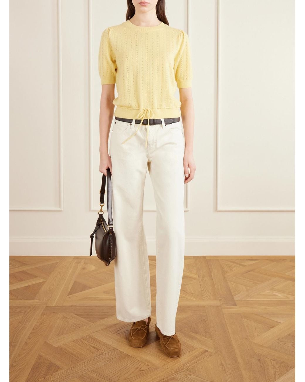 FRAME Yellow Charm Knitted Cashmere Sweater