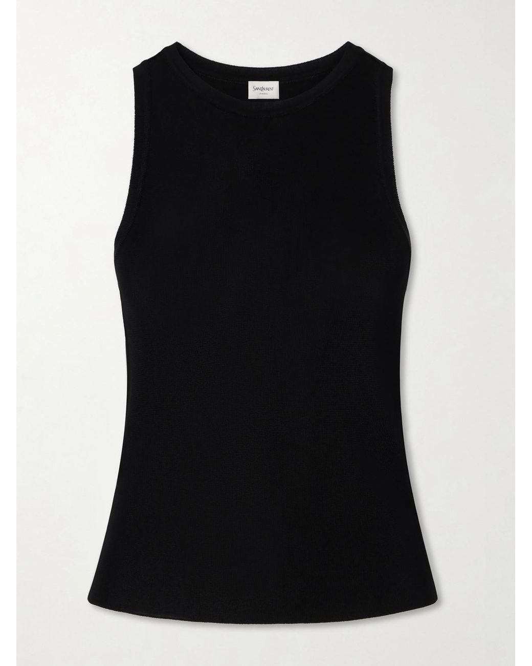 Saint Laurent Black Ribbed-Knit Tank