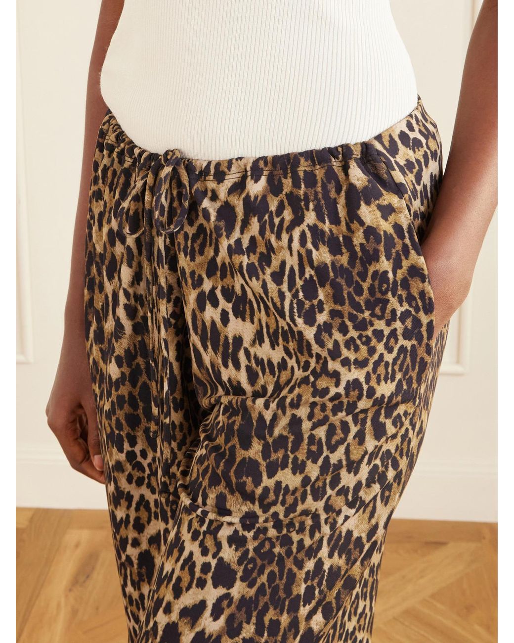 Nili Lotan Brown Adriel Leopard-Print Crepe De Chine Wide-Leg Pants