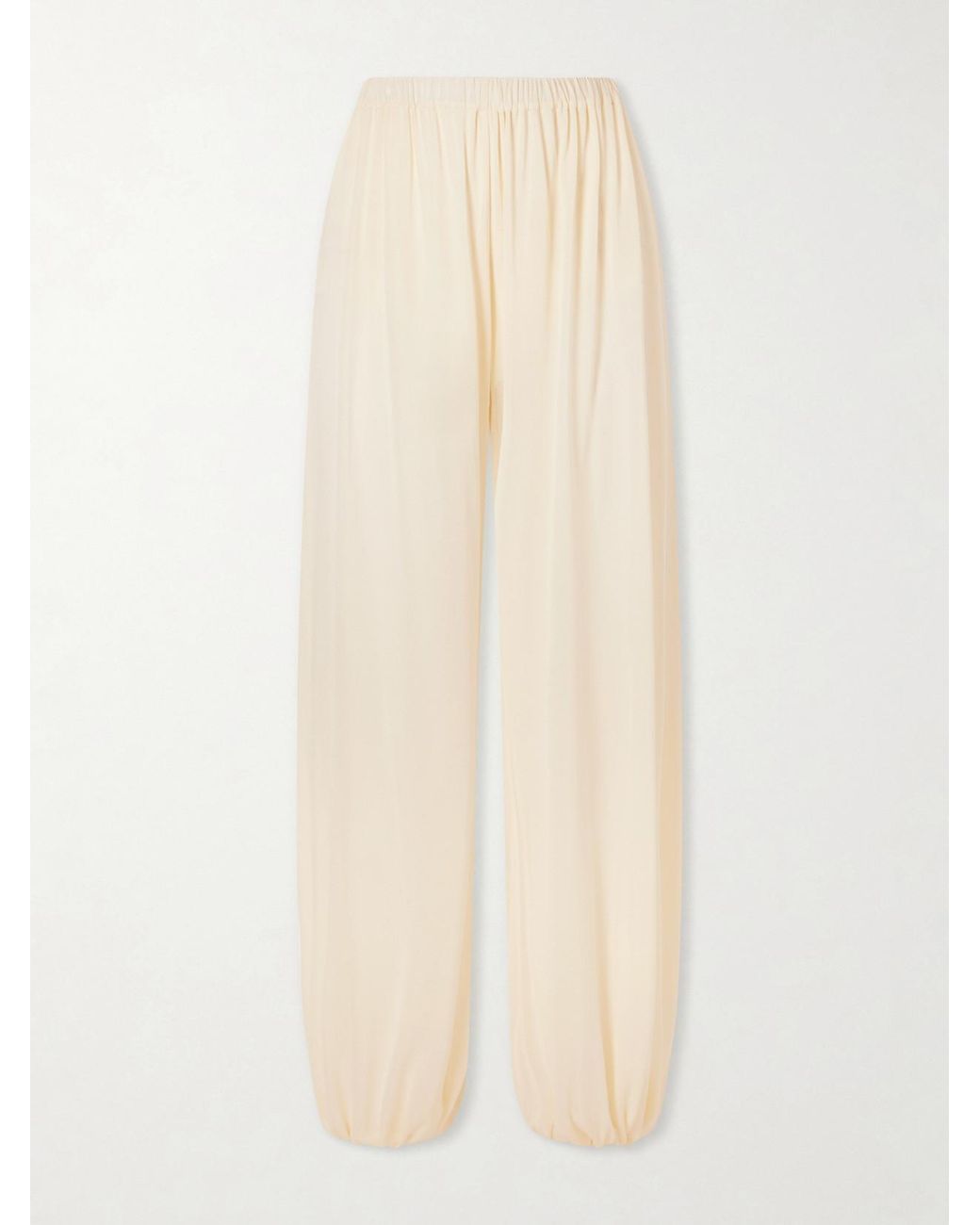 Aflalo Natural Lolana Satin-Jersey Balloon Pants