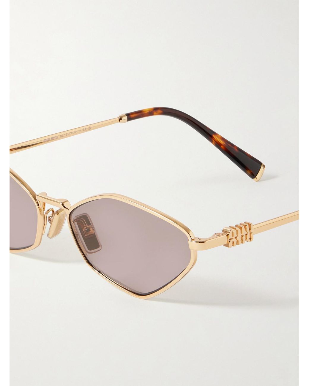 Miu Miu Natural Hexagon-Frame-Tone Sunglasses