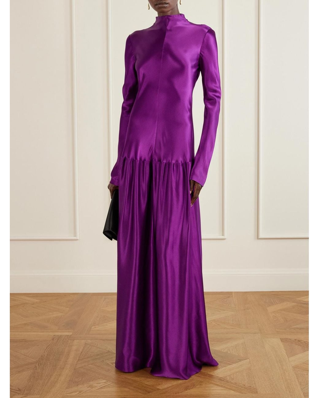 FFORME Purple Mila Satin Maxi Dress