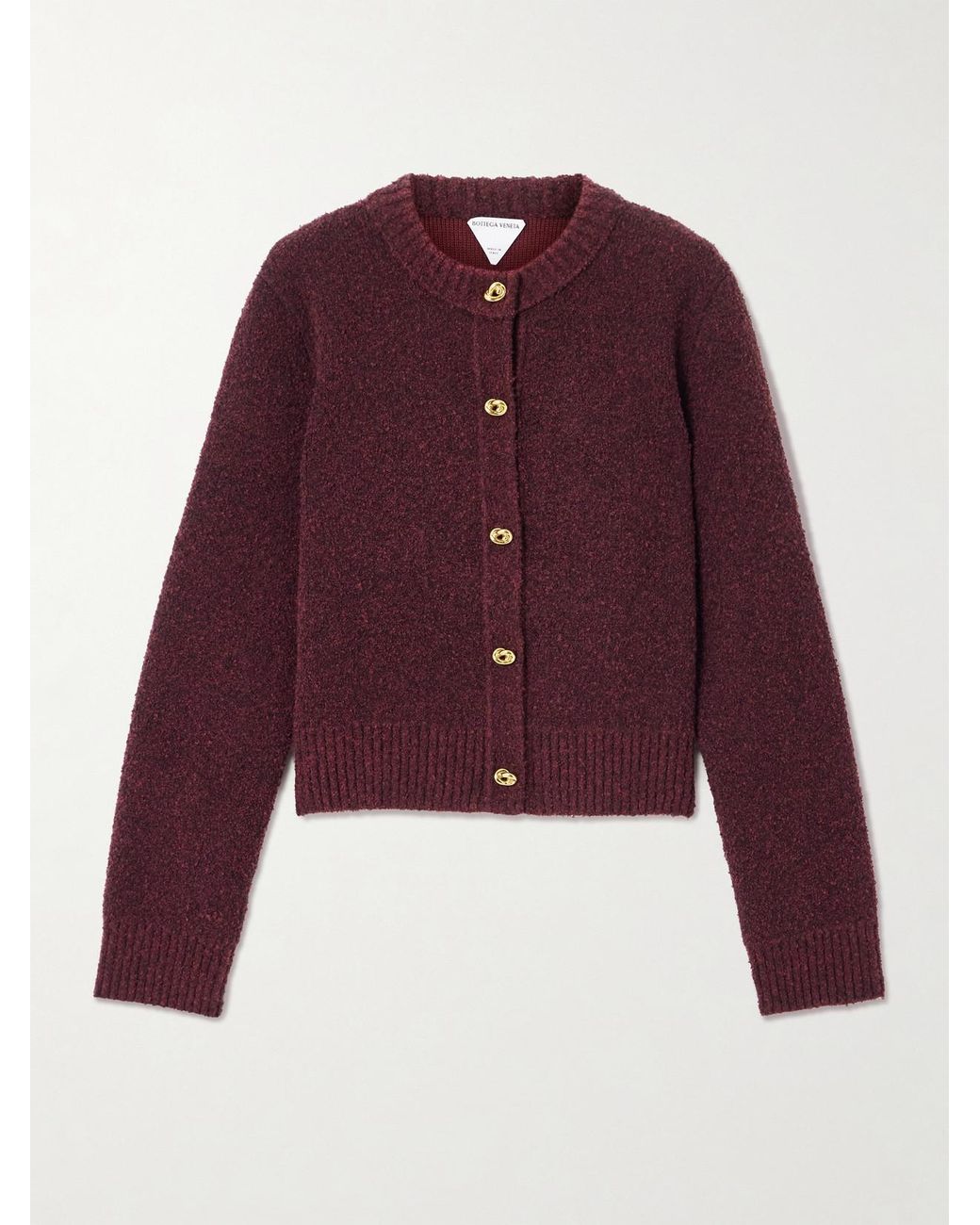 Bottega Veneta Purple Bouclé Cardigan