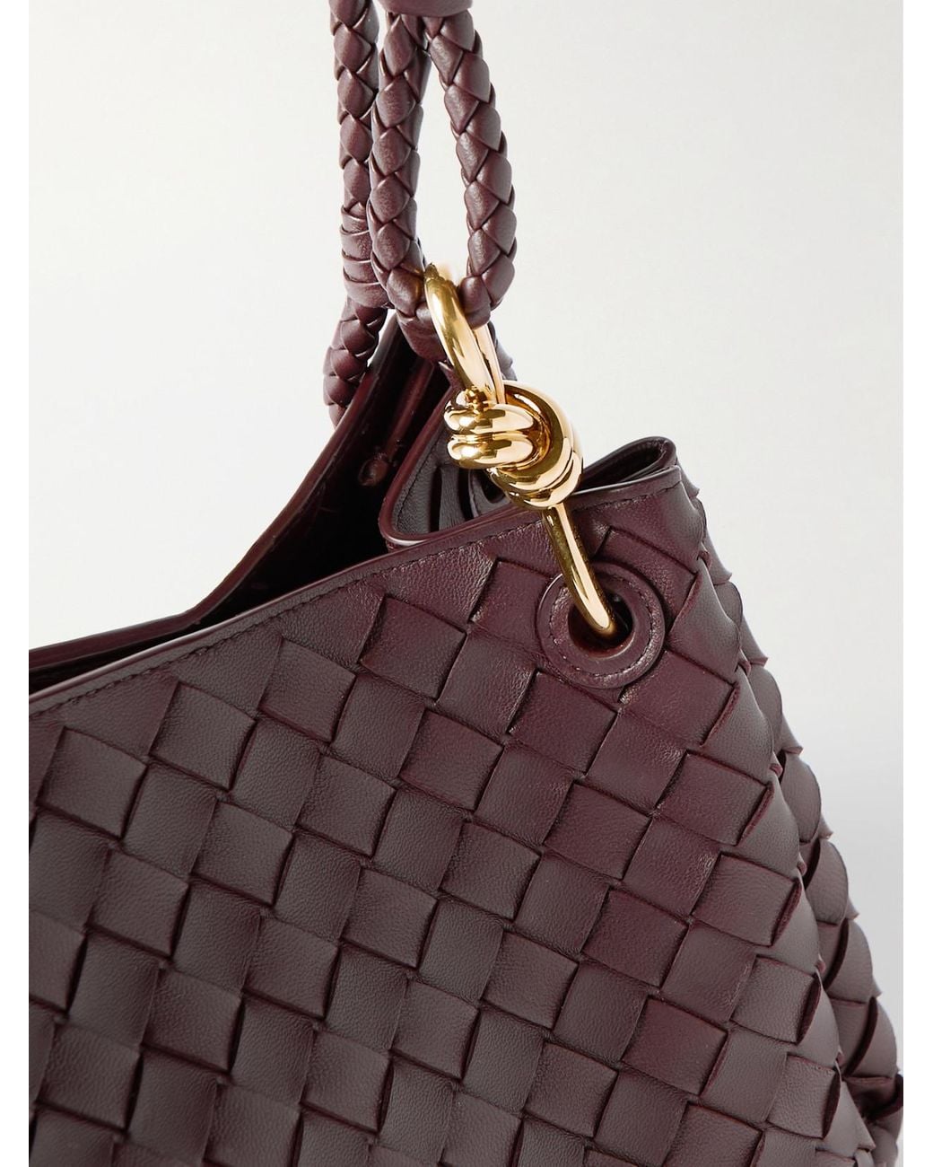 Bottega Veneta Brown Parachute Medium Intrecciato Leather Shoulder Bag