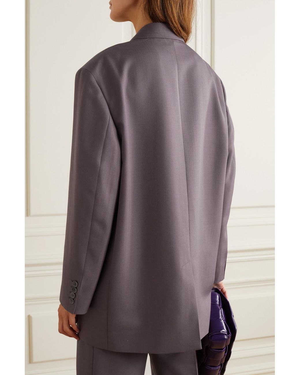 Acne Studios Oversized Woven Blazer in Purple