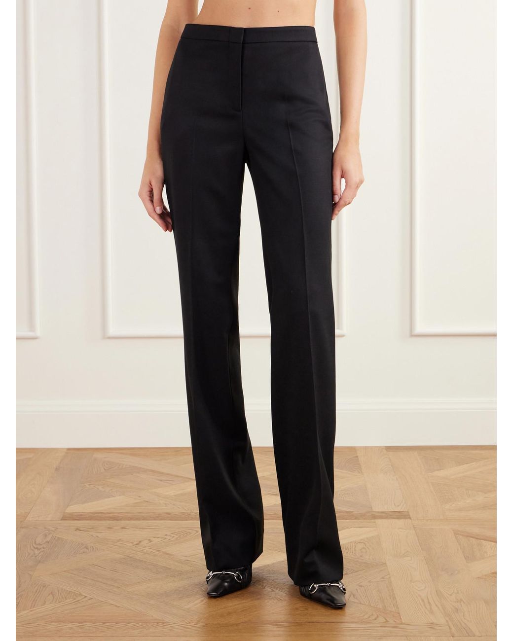 Gucci Blue Wool-Blend Crepe Flared Pants