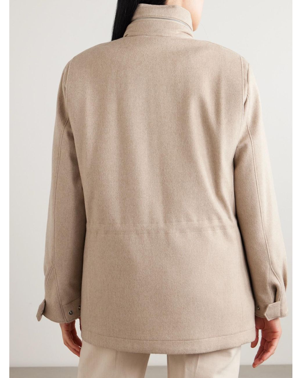 Loro Piana Natural Traveller Suede-Trimmed Cashmere Jacket