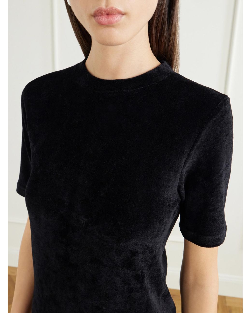 Suzie Kondi Black Tali Crushed Velvet T-Shirt